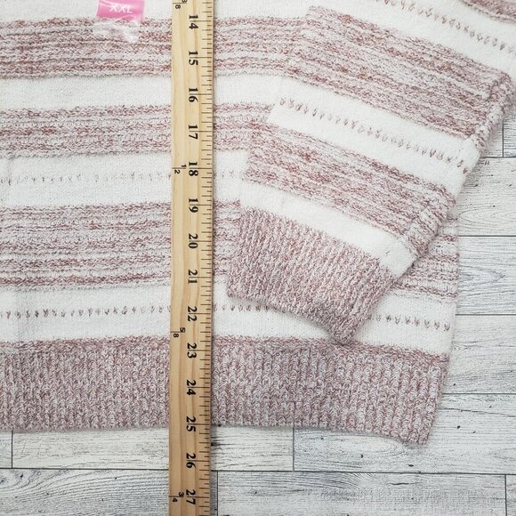 Berkley Jensen Textured Stripe Sweater Soft Cozy Preppy Retro Womens XXL 2XL - Picture 11 of 12
